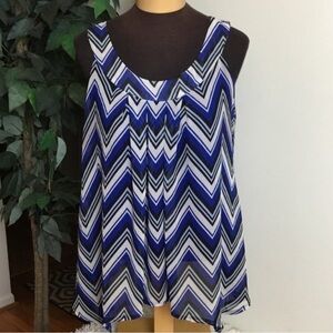 Zac & Rachel lined tank top Woman’s size medium black blues white